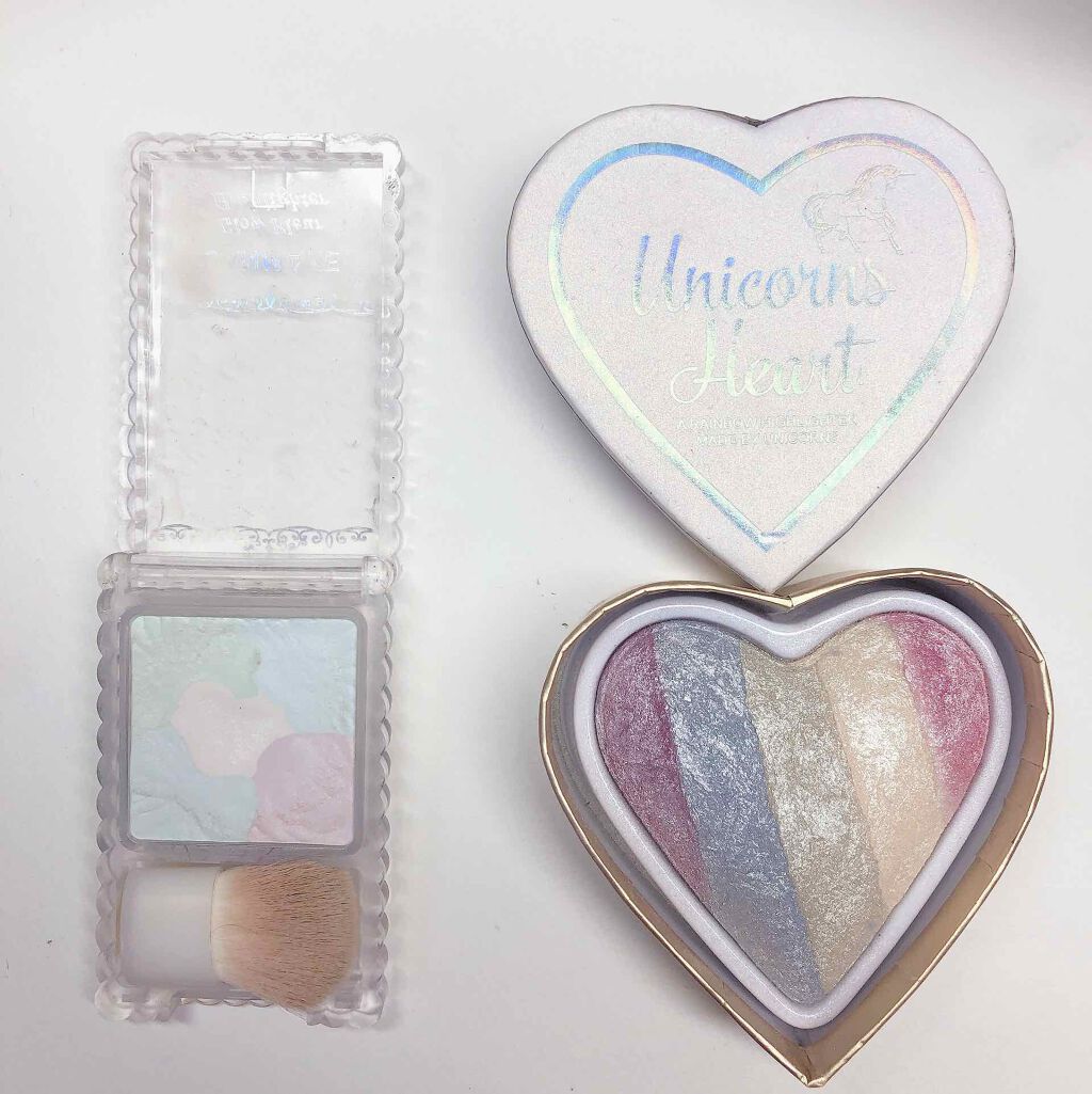 ハートハイライター ユニコーンハート/MAKEUP REVOLUTION/パウダーハイライトを使ったクチコミ（1枚目）