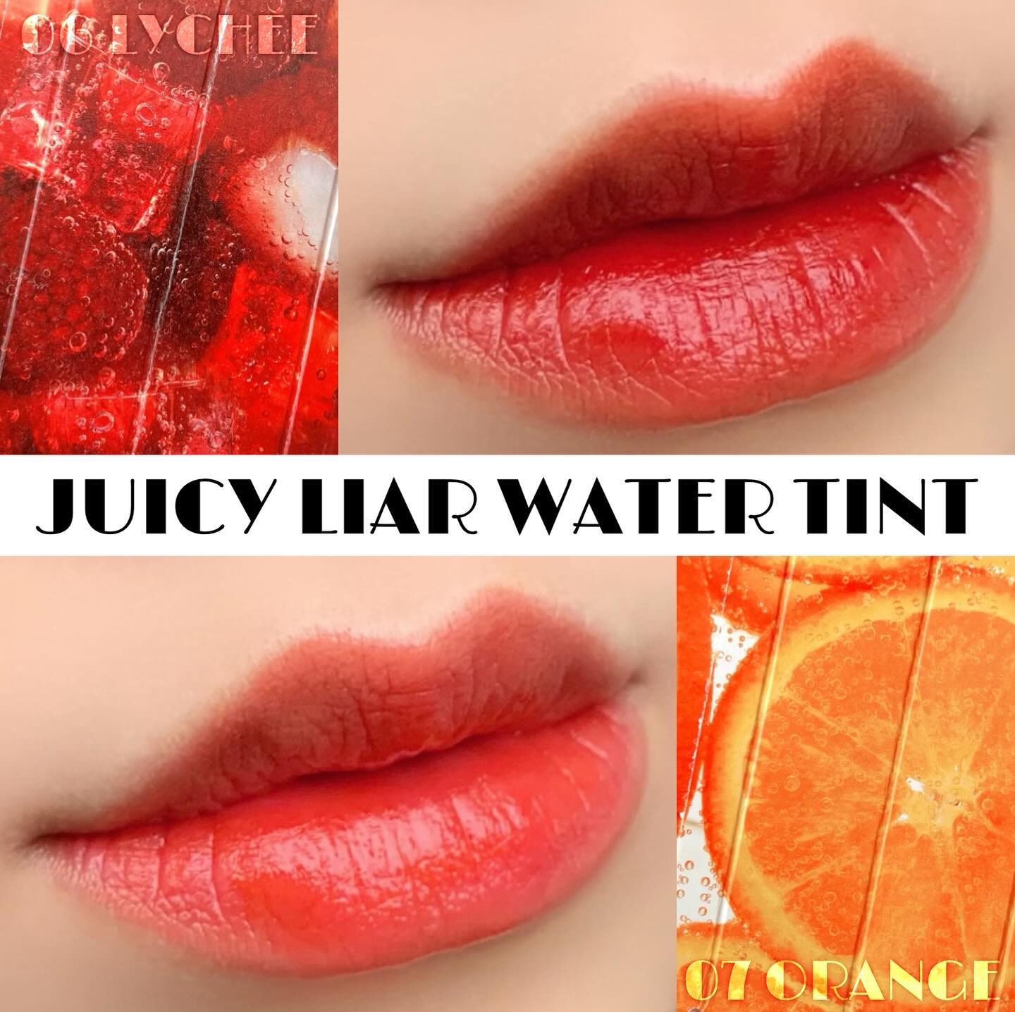 ジューシーライアー ウォーターティント 06 ライチサングリア(LYCHEE SANGRIA)/lilybyred/リップティントを使ったクチコミ（1枚目）