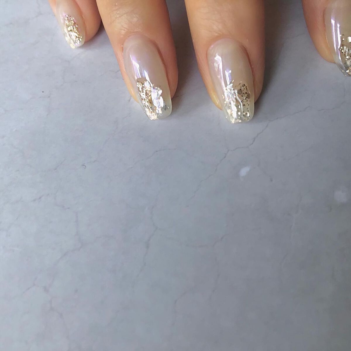 #みょんマネっこネイル,#夏ネイル,#シェルネイル,#オーロラネイル,#きらきらネイル,#セルフネイルのネイルデザイン