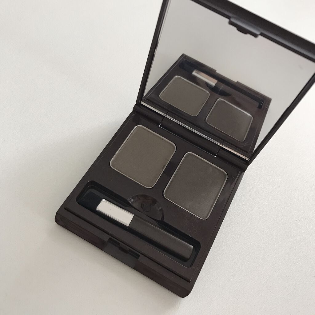 チョコ アイブロウ パウダー ケーキ 01 グレーカーキ/SKINFOOD/パウダーアイブロウを使ったクチコミ（2枚目）