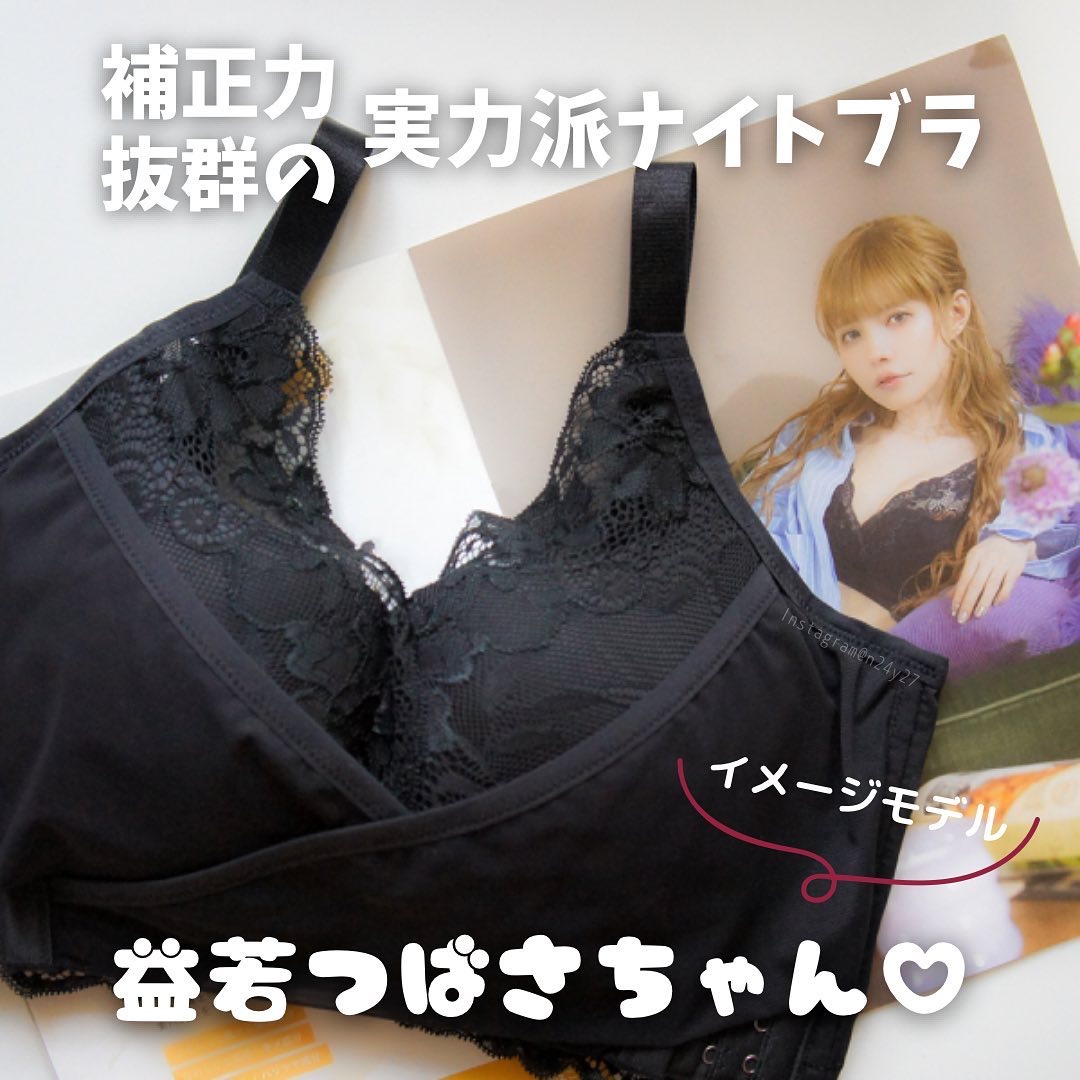 PGブラ　益若つばさ　ナイトブラ　ブラック　L ネイビー　L PGブラ 益若つばさ ナイトブラ ネイビー L PGブラ ノンワイヤー