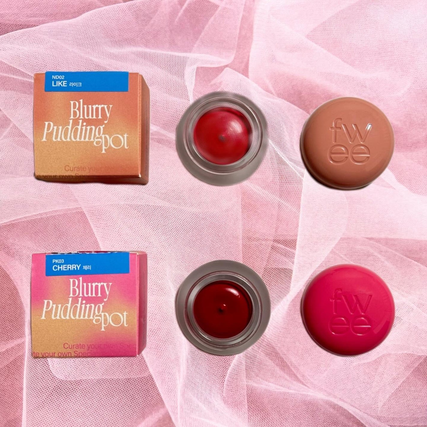 リップアンドチーク ブラーリープリンポット/fwee/口紅を使ったクチコミ(2枚目)