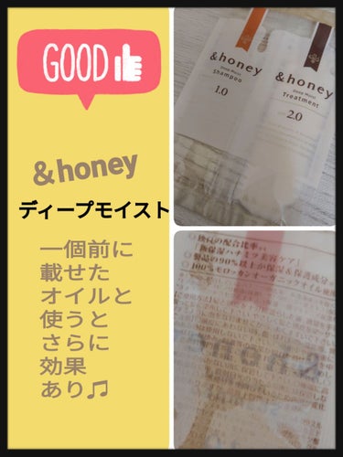 ディープモイスト シャンプー1.0／ヘアトリートメント2.0/&honey/シャンプー・コンディショナーを使ったクチコミ（1枚目）