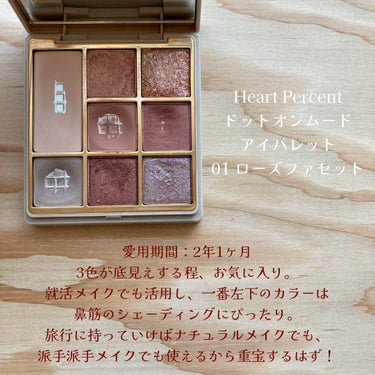 Heart Percent ドットオンムードアイパレットのクチコミ「\ブルベ冬が2年愛用！古参アイシャドウ/

飽き性の私が2年以上愛用のお気に入りアイシャドウを.....」（3枚目）