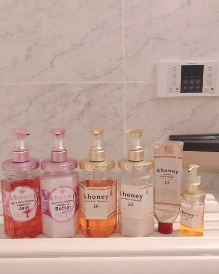 ディープモイスト 限定チェリーブロッサム シャンプー&ヘアトリートメントペアセット/&honey/シャンプー・コンディショナーを使ったクチコミ(1枚目)
