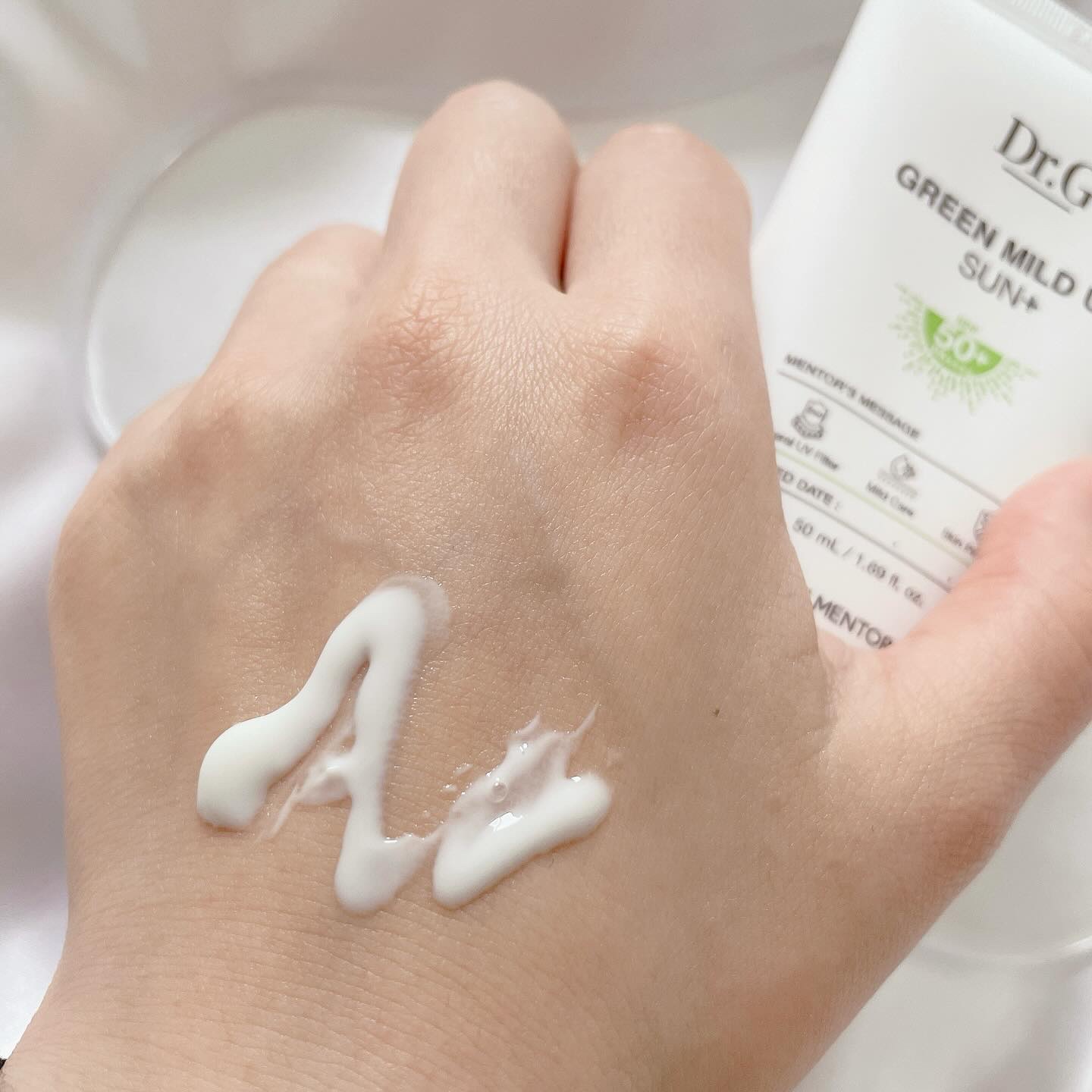 グリーンマイルドアップサンプラス/Dr.G/日焼け止めクリームを使ったクチコミ（3枚目）