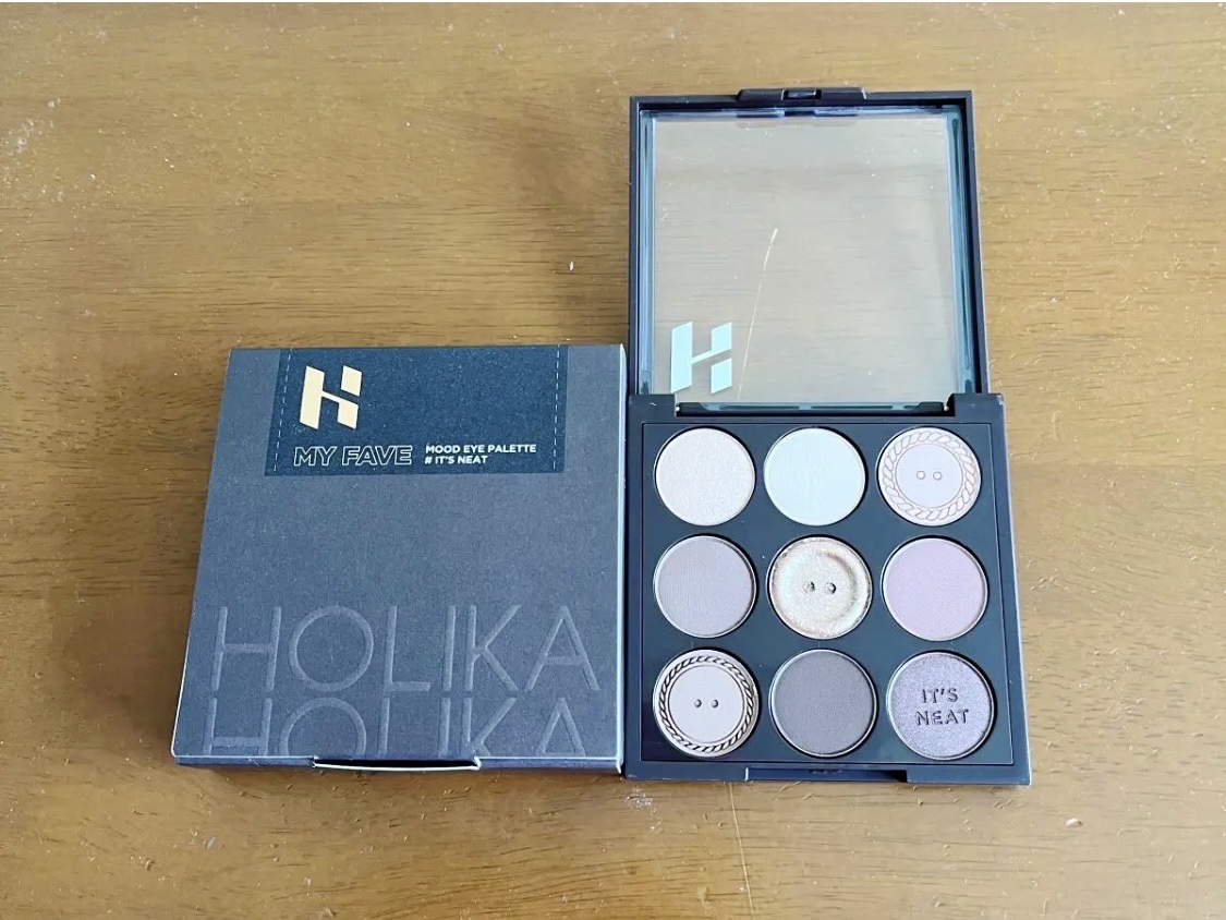 マイフェイブムードアイパレット 9カラー 06 ボタンアップ(BUTTON UP)/HOLIKA HOLIKA/アイシャドウパレットを使ったクチコミ（2枚目）