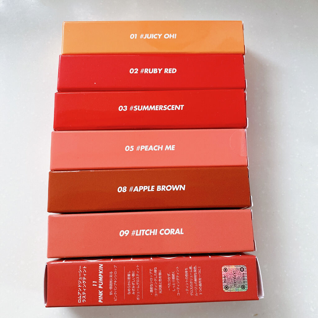 ジューシーラスティングティント/rom&nd/リップティントを使ったクチコミ（3枚目）