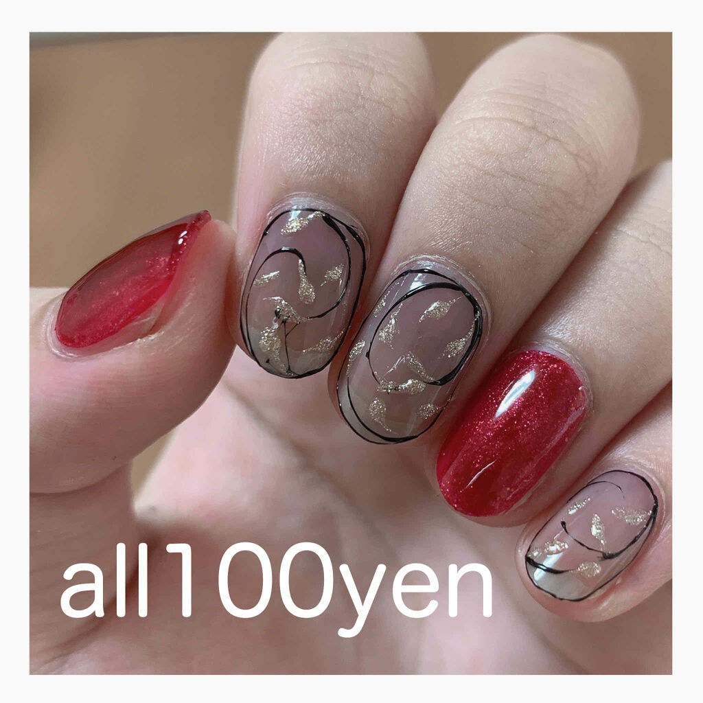gene TOKYO ネイル レッド/DAISO/マニキュアを使ったクチコミ（1枚目）