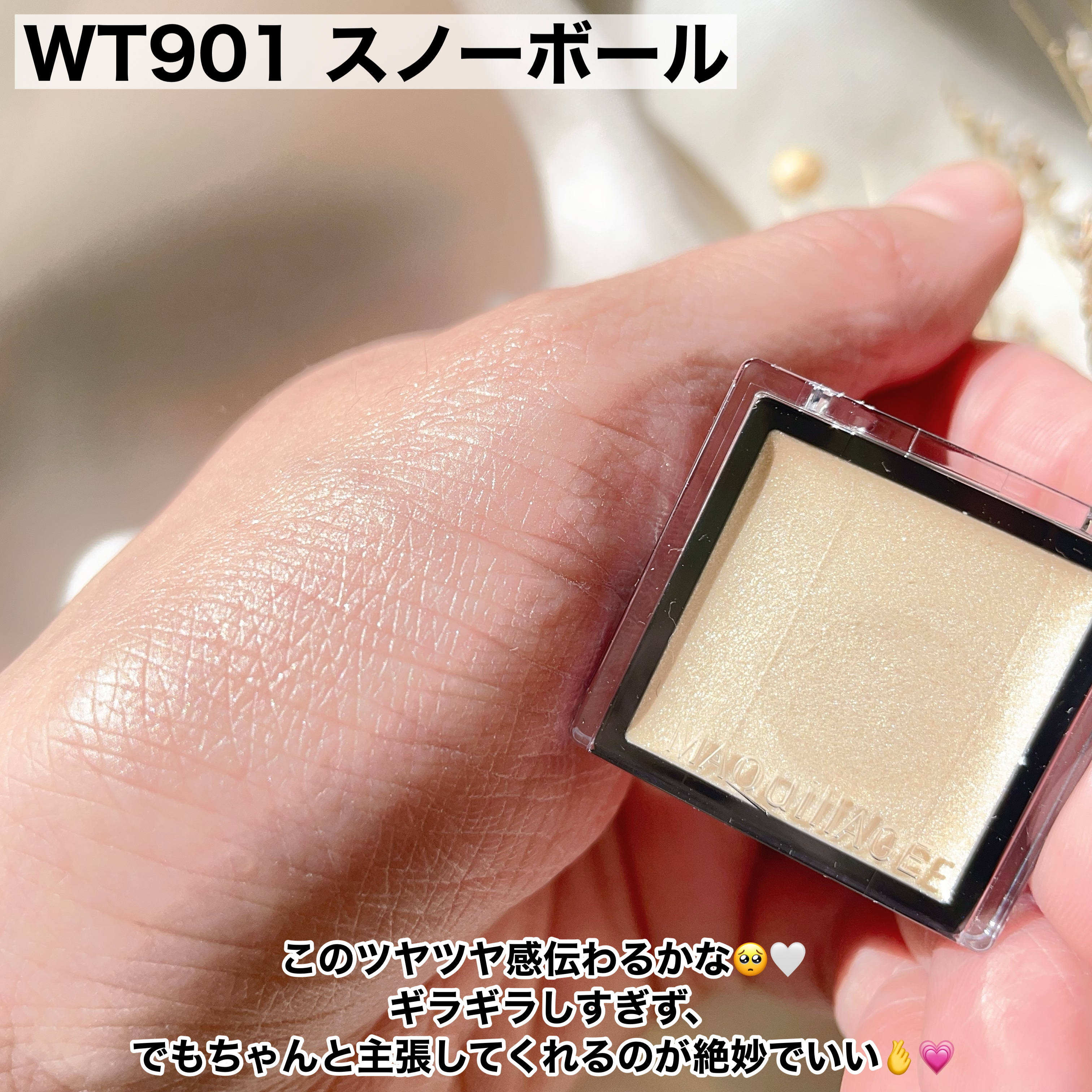 ドラマティックアイカラー (パウダー)/(クリーム) WT901 スノーボール/マキアージュ/アイシャドウパレットを使ったクチコミ（3枚目）