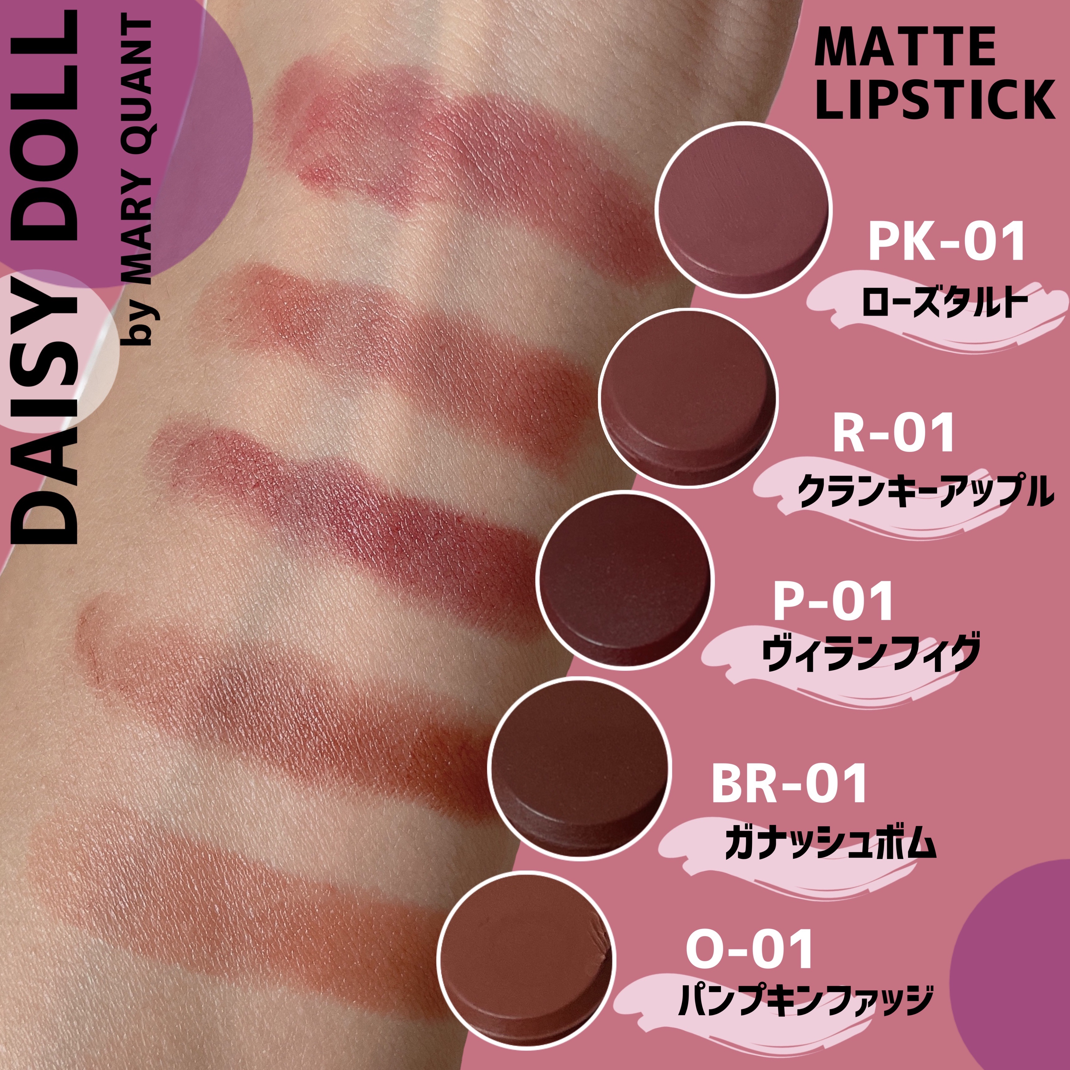 MARY QUANT メーク下地、グロスA-01、口紅R-01、ネイルS-03 MARY QUANT メーク下地、グロスA-01、口紅R-01、ネイルS-03