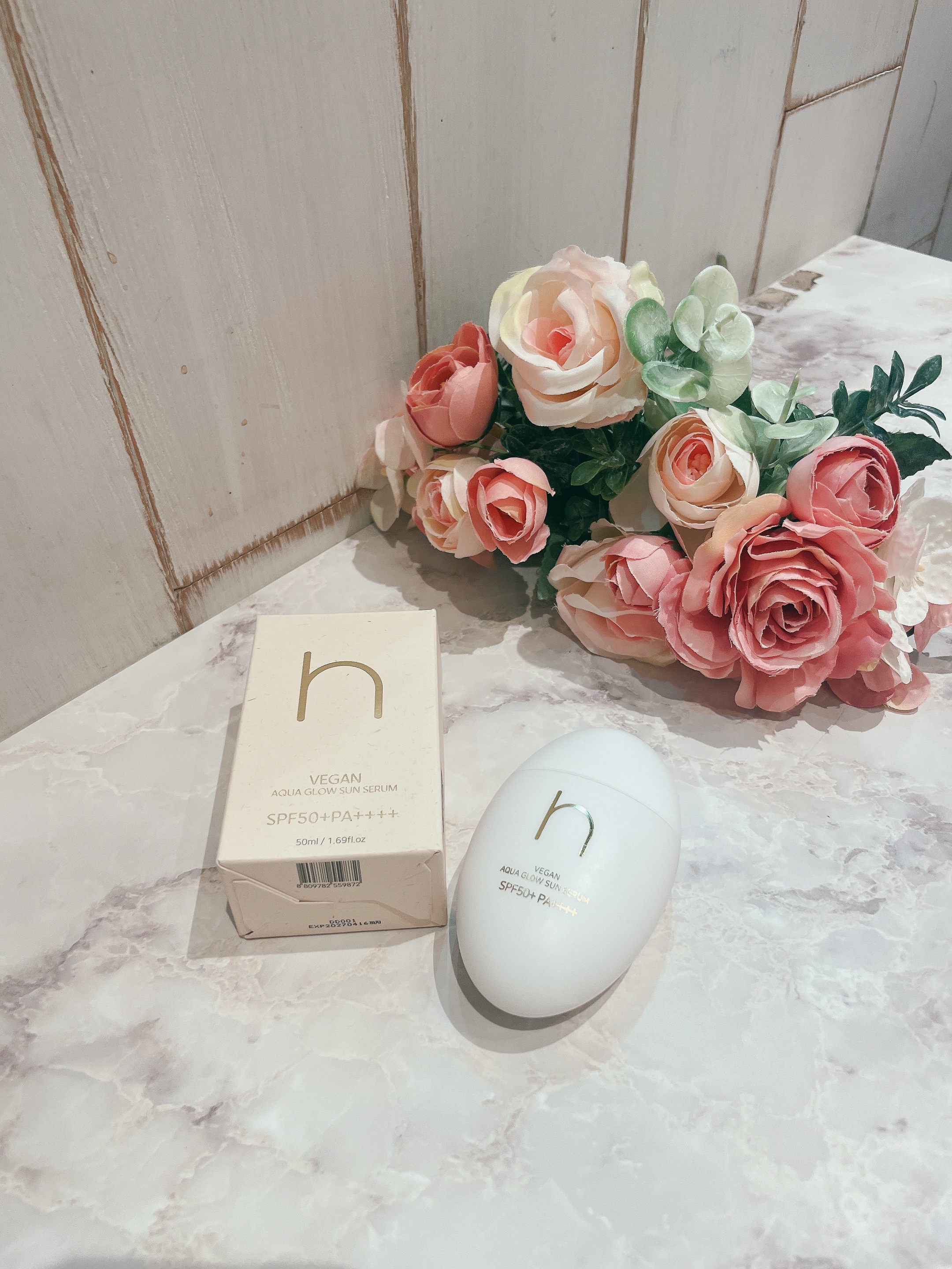 ヴィーガンアクアグロウサンセラム/HAMEL/日焼け止めローションを使ったクチコミ（1枚目）