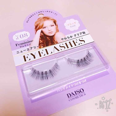 DAISO

＊ニューエアリー EYE LASHES

束感はマツエクっぽくて
馴染むし使いやすいけど
テカリが少し気になりました。
