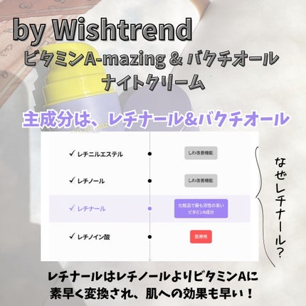 ビタミンA-mazingバクチオールナイトクリーム/By Wishtrend/フェイスクリームを使ったクチコミ(2枚目)