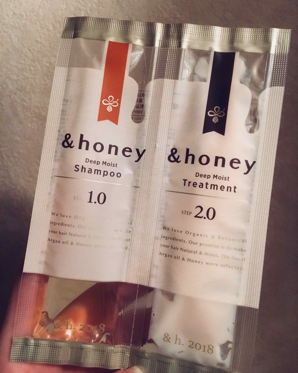 ディープモイスト シャンプー1.0／ヘアトリートメント2.0/&honey/市販シャンプーを使ったクチコミ（1枚目）