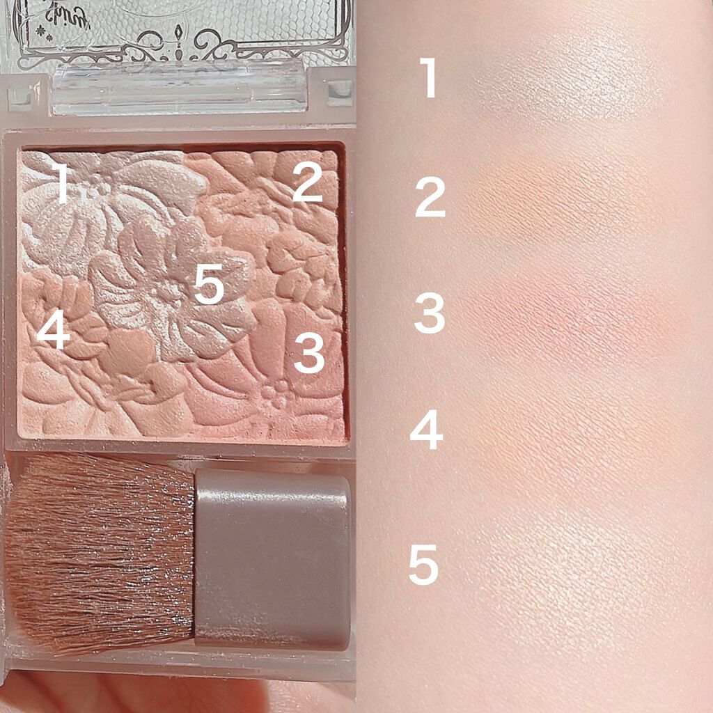 グロウフルールチークス(ブレンドタイプ)/キャンメイク/パウダーチークを使ったクチコミ(3枚目)