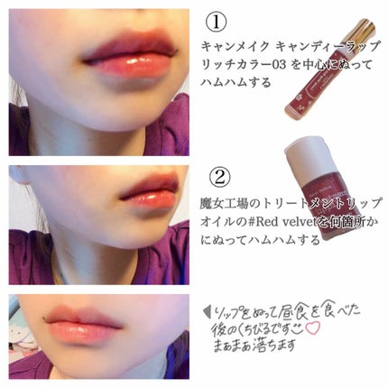 キャンディラップリッチカラー/キャンメイク/リップグロスを使ったクチコミ(3枚目)