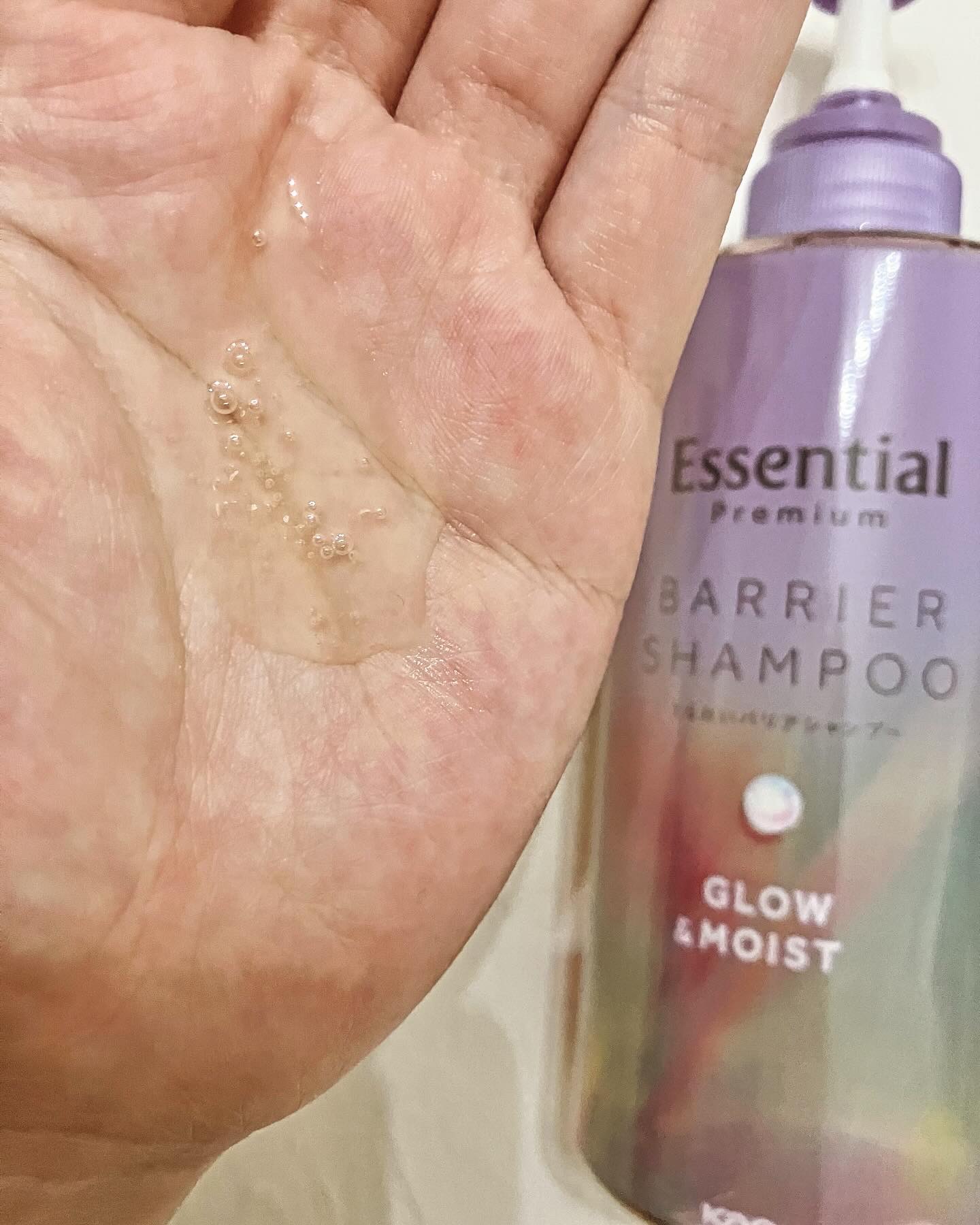 エッセンシャル プレミアム うるおいバリアシャンプー/コンディショナー グロウ＆モイスト/エッセンシャル/市販シャンプーを使ったクチコミ（3枚目）