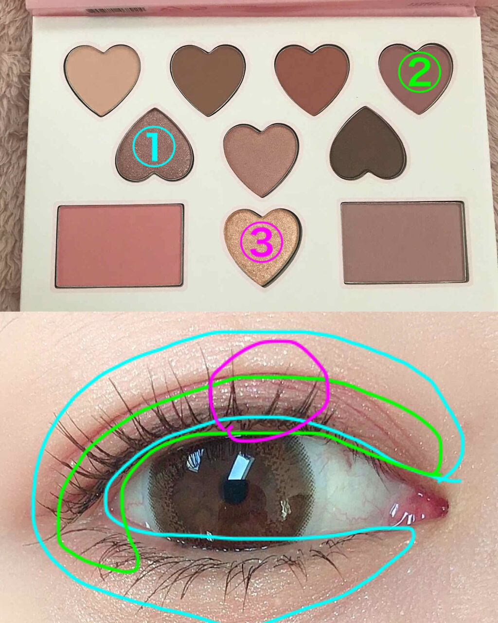 カラーフィルターシャドウパレット(ラインフレンズエディション) No.6/MISSHA/アイシャドウパレットを使ったクチコミ（3枚目）