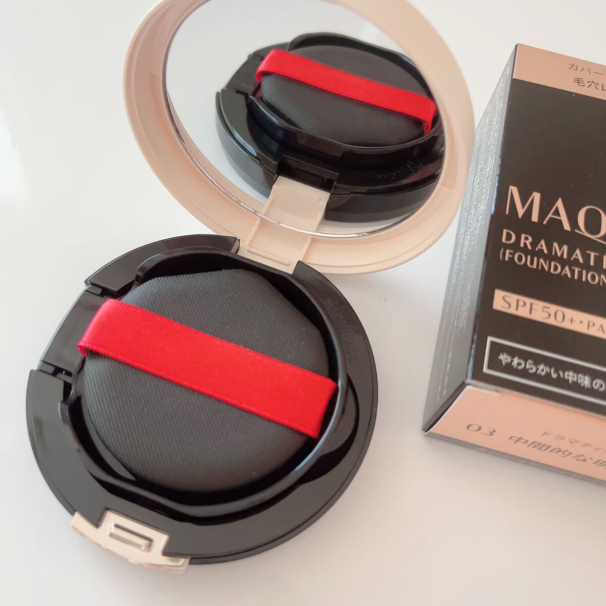 ドラマティッククッションジェリー/マキアージュ/クッションファンデーションを使ったクチコミ(2枚目)