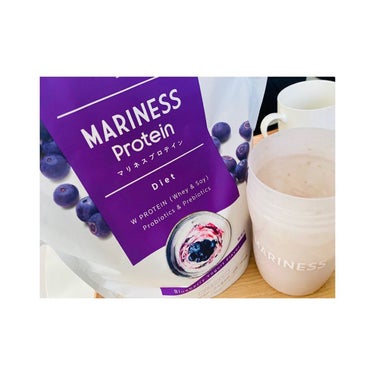 mariness マリネスプロテイン　ブルーベリーヨーグルトのクチコミ「🌸もっと自分を好きになる🌸

▷MARINESS Protein

竹脇まりなさんプロデュース.....」（3枚目）