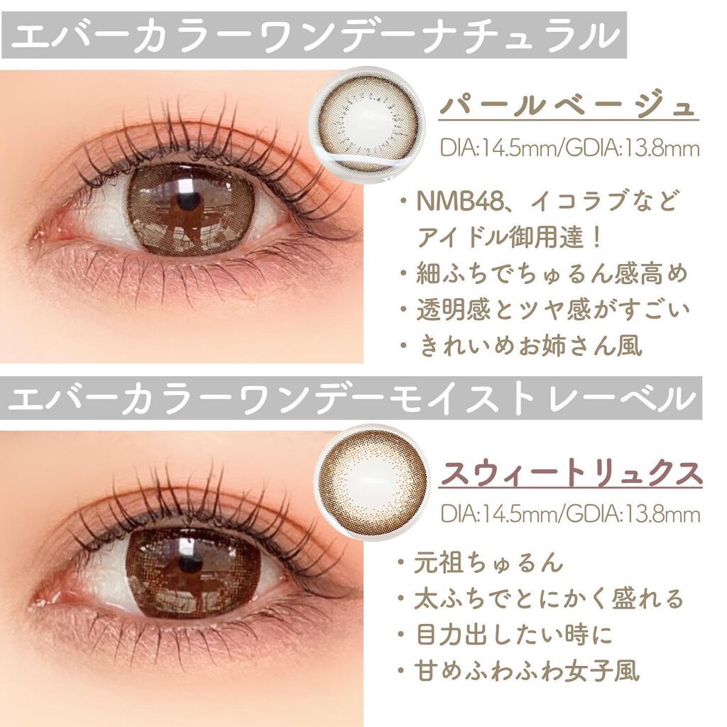 エバーカラーワンデー モイストレーベル/エバーカラー/ワンデー（１DAY）カラコンを使ったクチコミ（3枚目）