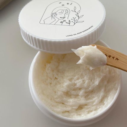 soel LIVING-OIL SOAP 生せっけん(洗顔・ボディソープ)のクチコミ「⌇𝘴𝘰𝘦𝘭 🤎
まずは開けてびっくり🫢
山芋すりおろした感じのネバネバ(表現力あってる?笑).....」(2枚目)