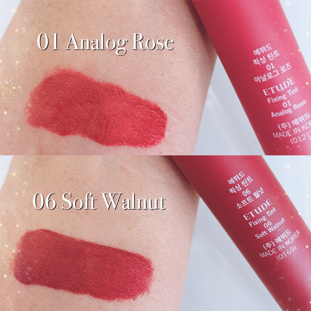 フィクシングティント ソフトウォルナット（新パッケージ）/ETUDE/リップティントを使ったクチコミ（2枚目）