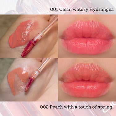 ピュアグロッシーティント 01 Clean watery Hydrangea/CLIO/口紅を使ったクチコミ（3枚目）
