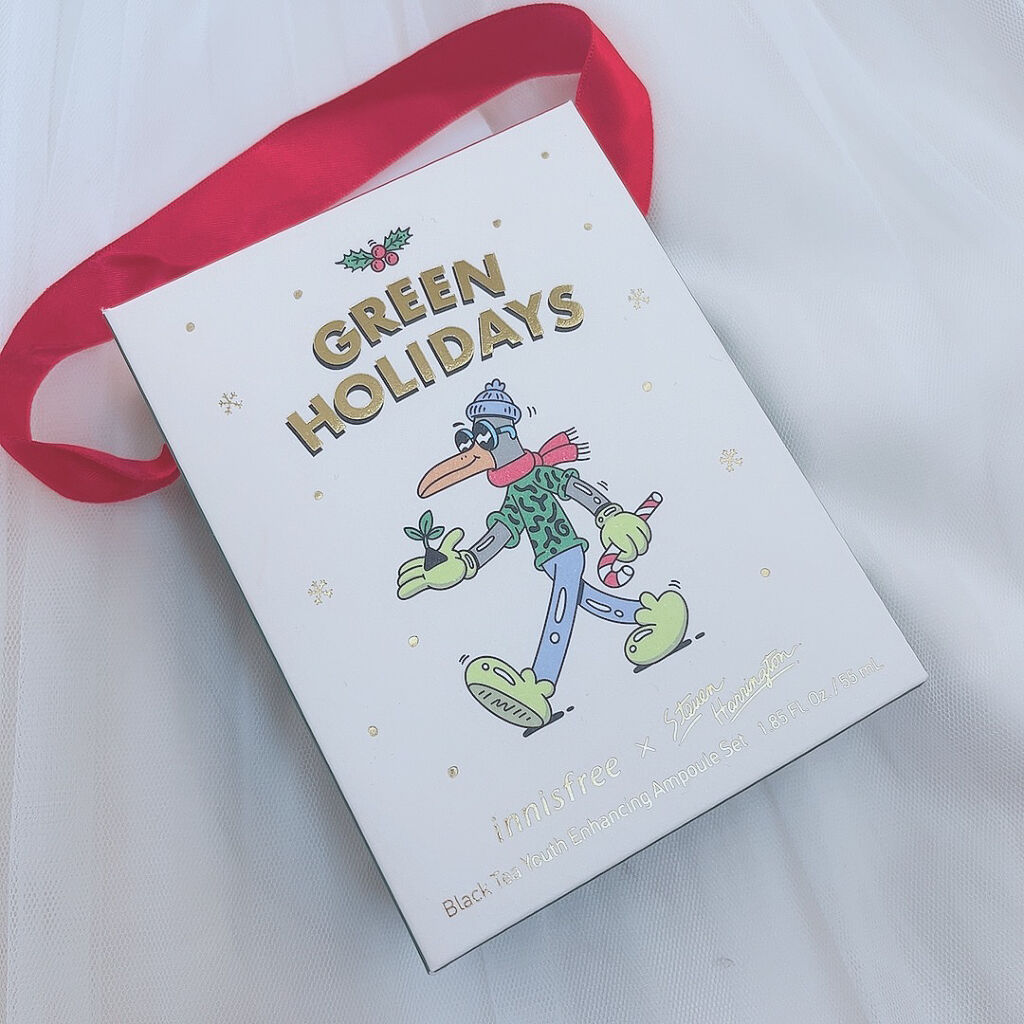 ブラックティー ユース セラム スペシャルセット 2021 Green Holidays Edition/innisfree/スキンケアキットを使ったクチコミ（2枚目）
