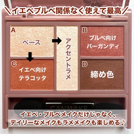 パーフェクトスタイリストアイズ/キャンメイク/アイシャドウパレットを使ったクチコミ(3枚目)