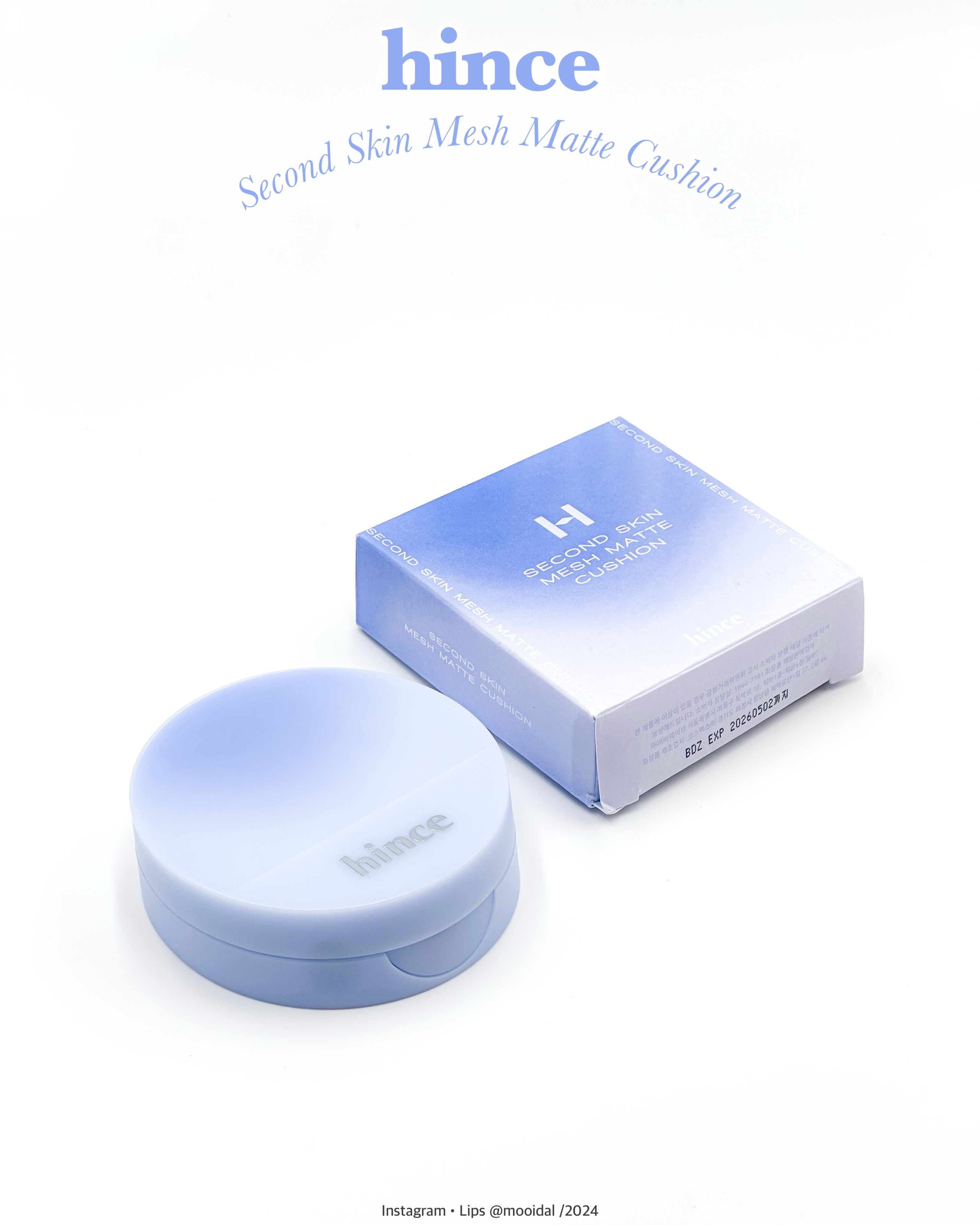 セカンドスキンメッシュマットクッション 23 サンド（24 BLUE DIVE）/hince/クッションファンデーションを使ったクチコミ（1枚目）