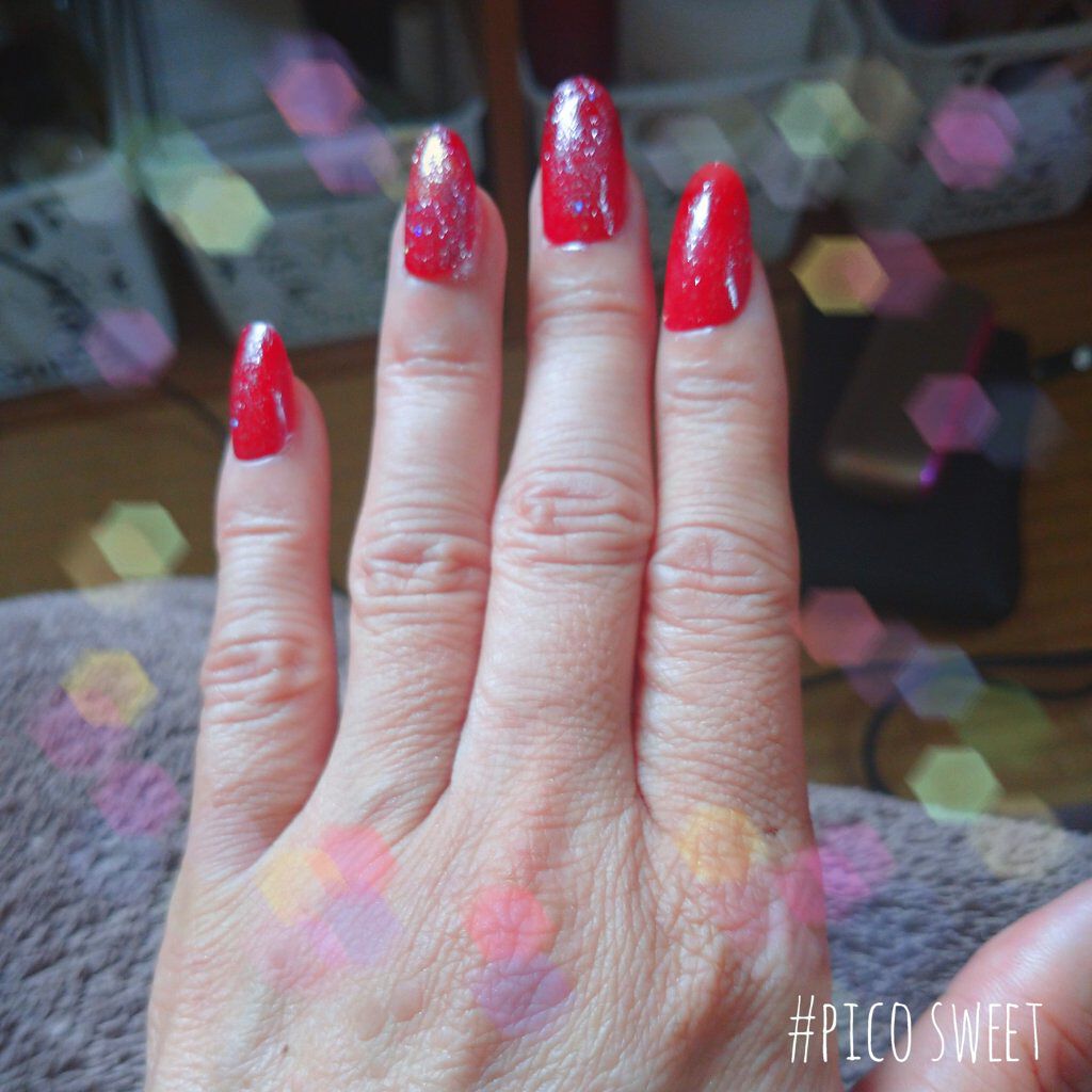 フレンドネイル(リニューアル品)	 1-14(33130)ブラックネビュラ/DAISO/マニキュアを使ったクチコミ（2枚目）