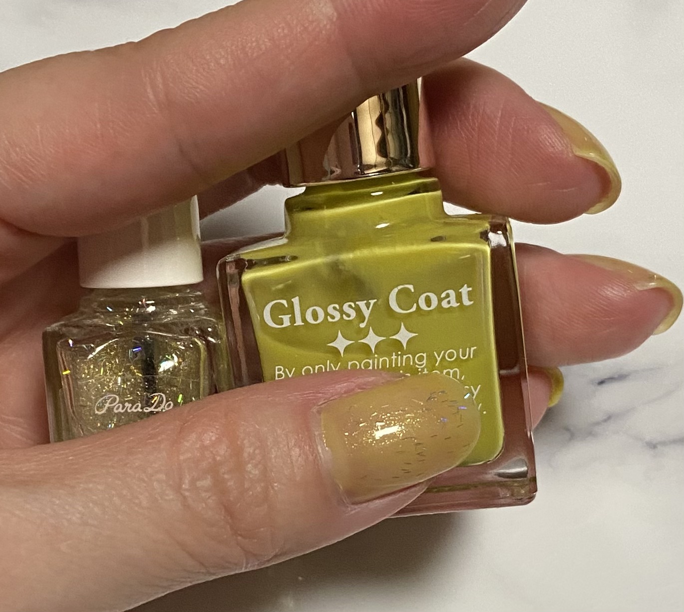 グロッシーコート ライムイエロー【旧】/スキューズミー/オールインワンネイルを使ったクチコミ（1枚目）