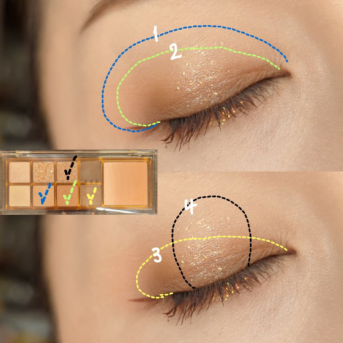 ミックスブラーリングアイパレット/wakemake/マルチパレットを使ったクチコミ（3枚目）