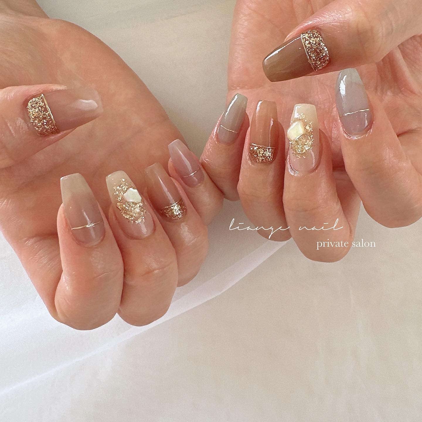 #ネイル,#大人ニュアンスネイル,#ニュアンスネイル,#ジェルネイル,#シェルネイル,#カラフルネイル,#夏ネイルのネイルデザイン