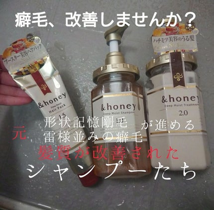 ディープモイスト シャンプー1.0/ヘアトリートメント2.0/&honey/市販シャンプーを使ったクチコミ(1枚目)