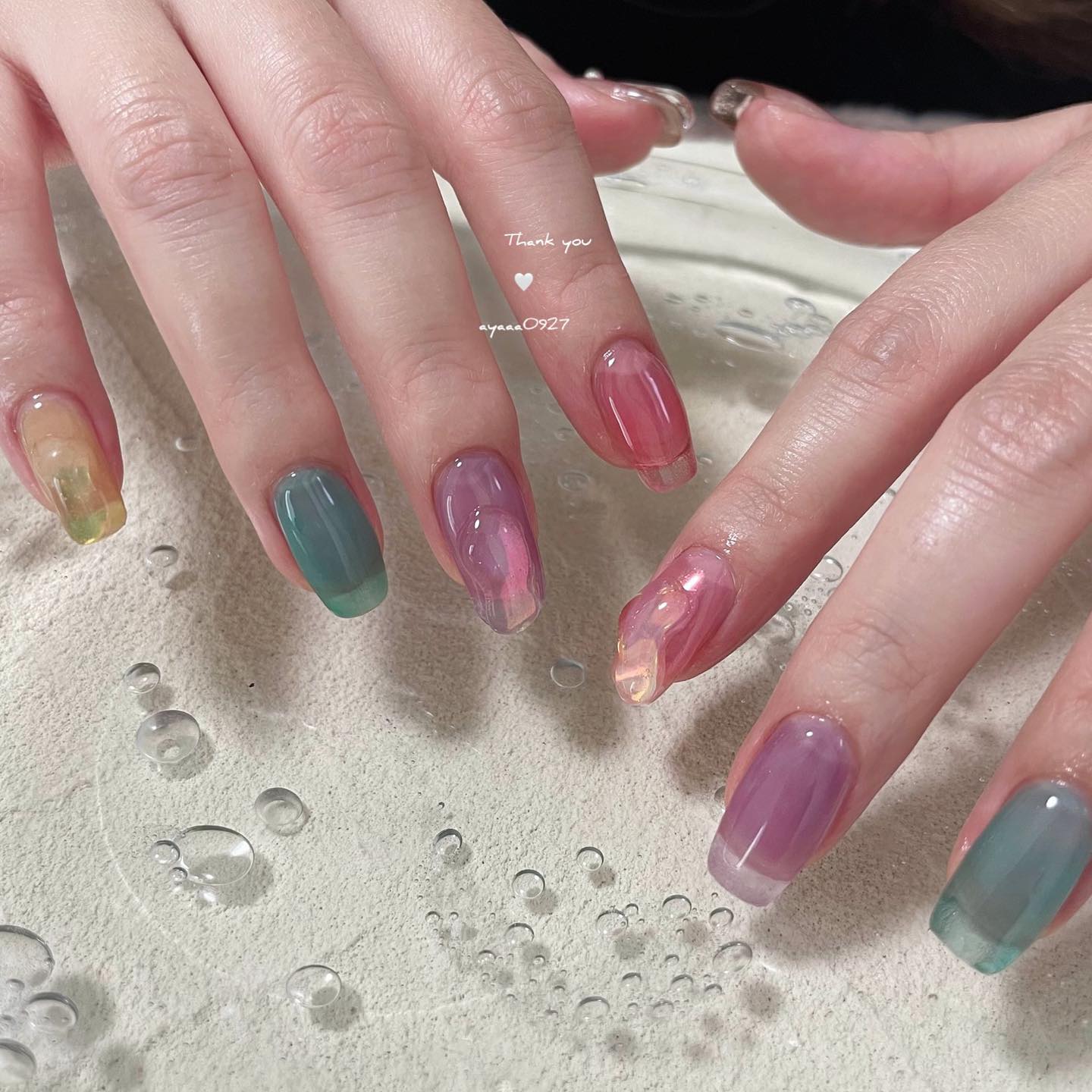 #うるうるネイル,#ぷくぷくネイル,#ニュアンスネイル,#ちゅるんネイル,#クリアネイルのネイルデザイン
