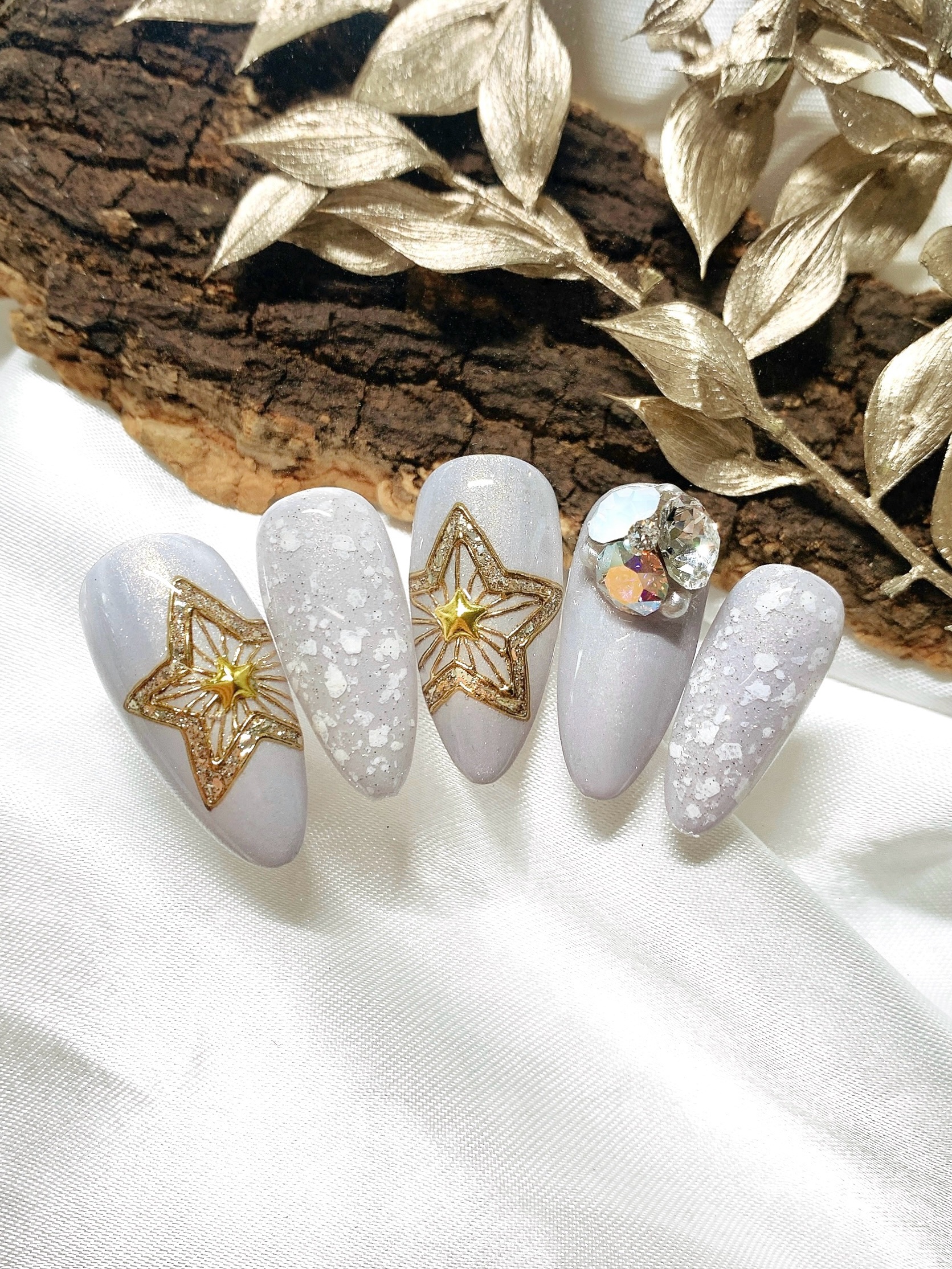 #セルフネイル,#ミラーネイル,#クリスマスネイルのネイルデザイン