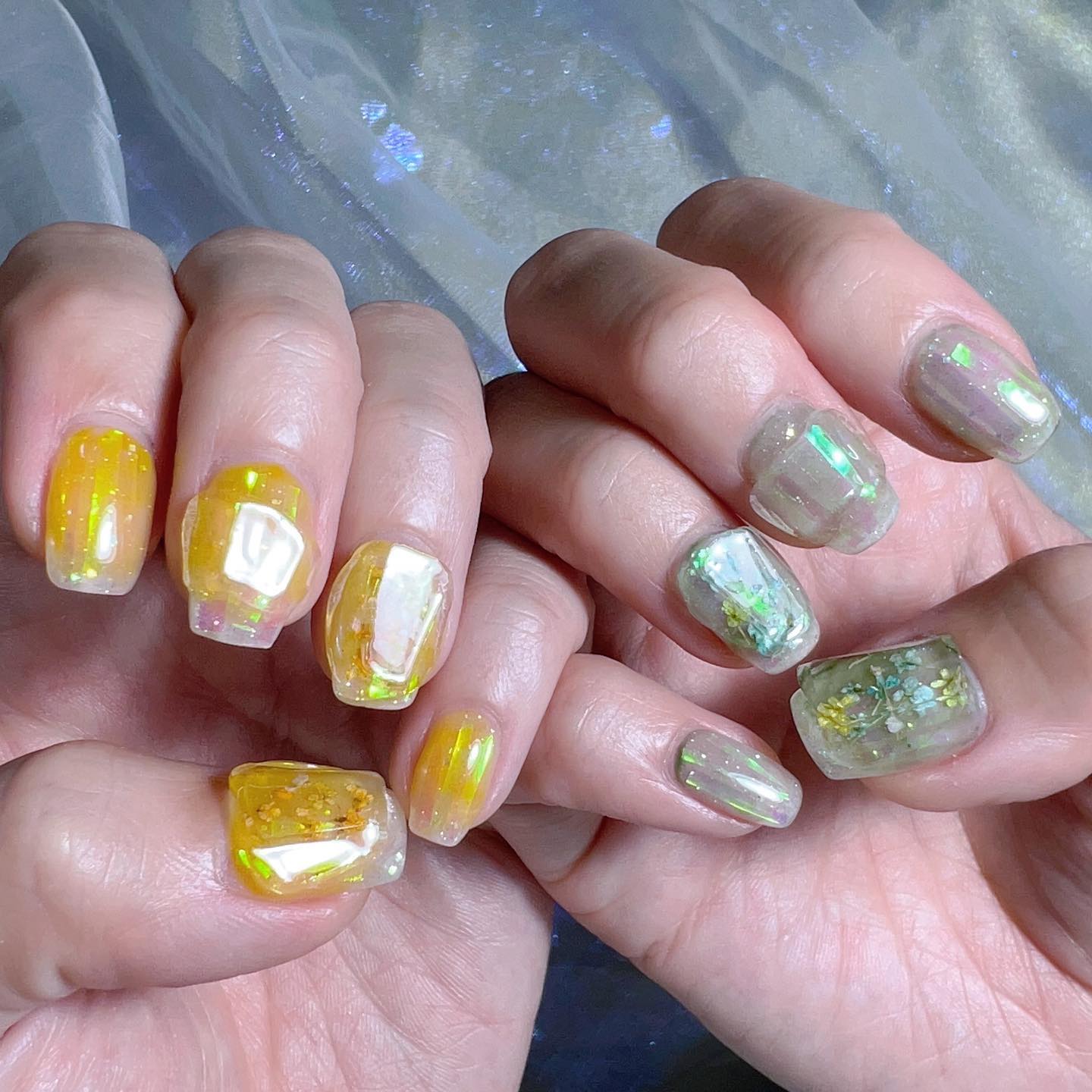 #ネイル,#鉱石ネイル,#宝石ネイルのネイルデザイン