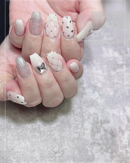 mauloa_nail on LIPS 「・キルティングネイル💓いつもありがとう😆❤️・ネイルやり方動画..」(1枚目)