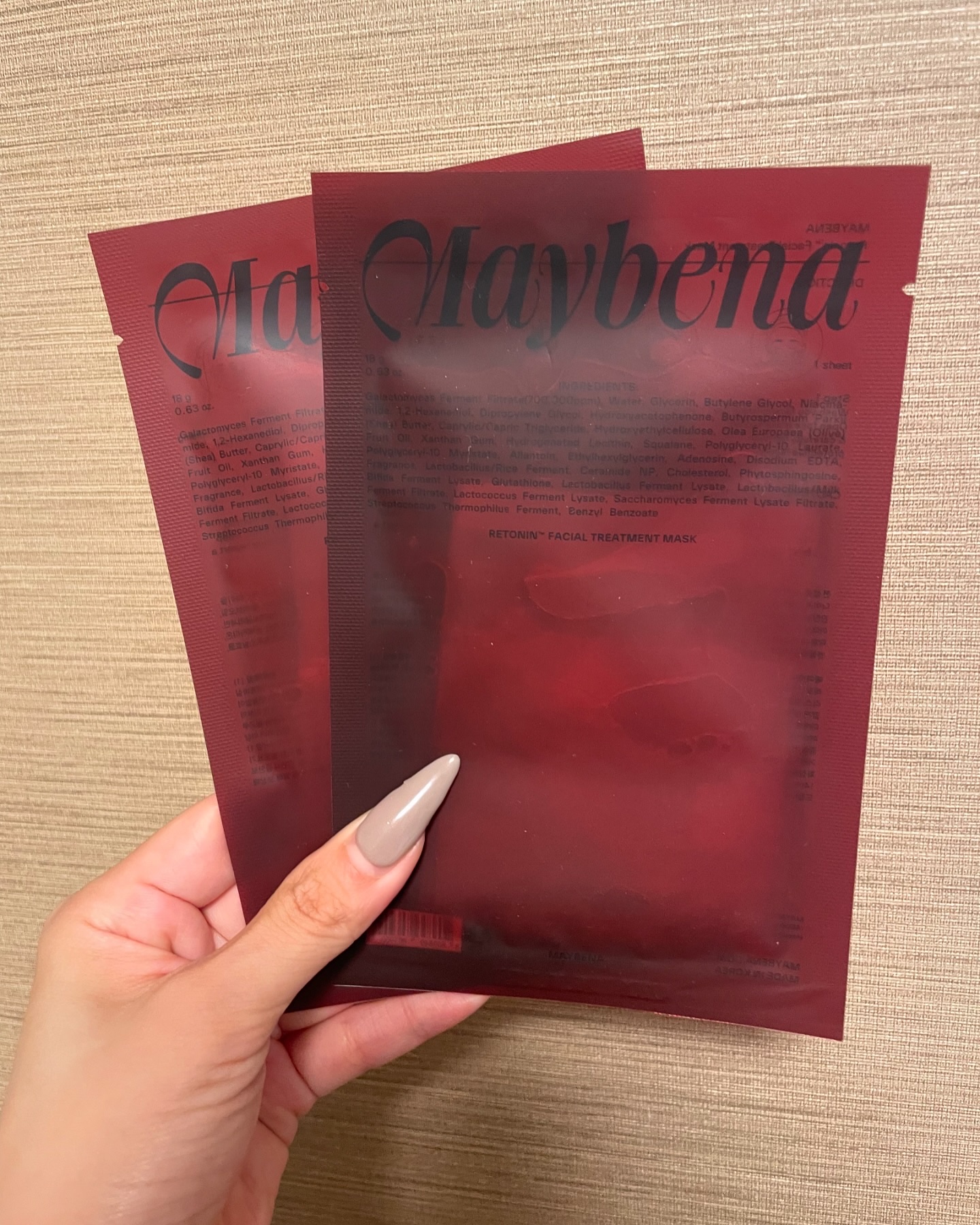 レトニン フェイシャル トリートメント マスクパック/MAYBENA/シートマスク・パックを使ったクチコミ（3枚目）