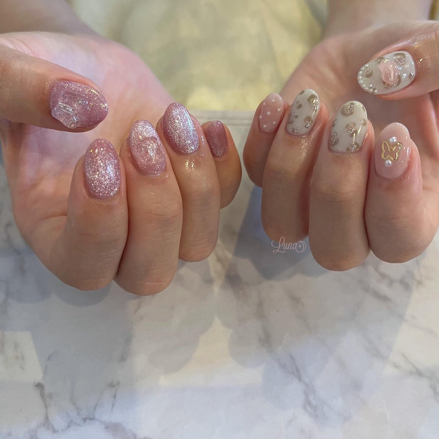 Iuna. Mizuki on LIPS 「.sampleからデザインおかわり嬉しい🤍Cプラン🩰#nail..」(2枚目)