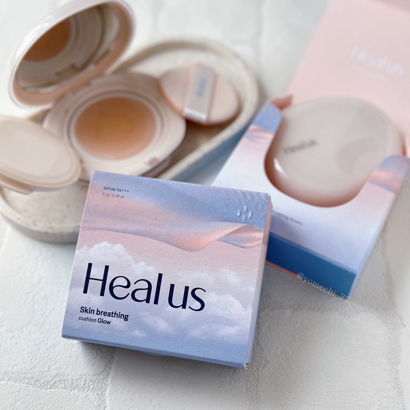 ブリージンググロークッション/Healus/クッションファンデーションを使ったクチコミ(1枚目)