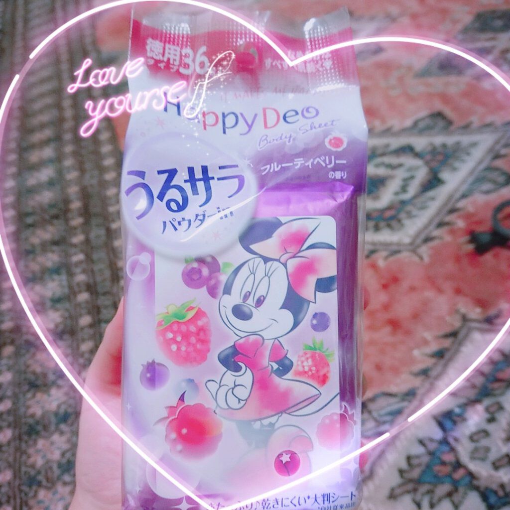 ハッピーデオ ボディーシート フルーティーベリーの香り/マンダム/ボディシートを使ったクチコミ（1枚目）