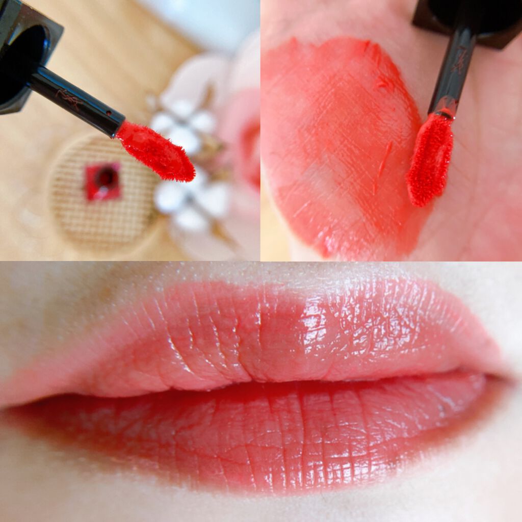 ルージュ ピュールクチュール ヴェルニ ウォーターステイン 609 サブマージド コーラル/YVES SAINT LAURENT BEAUTE/口紅を使ったクチコミ（3枚目）