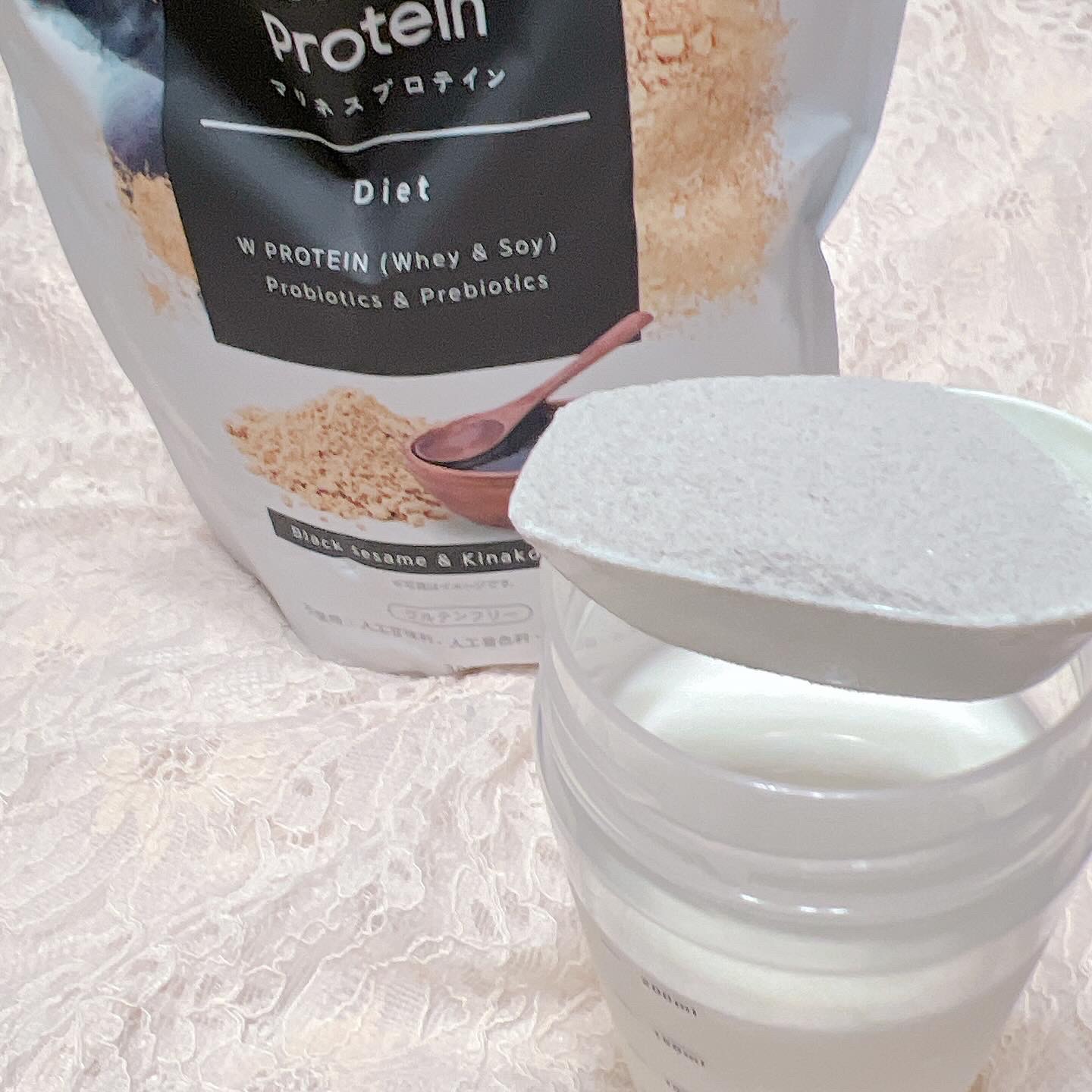 プロテイン　黒ごまきな粉/mariness/その他プロテインを使ったクチコミ（3枚目）