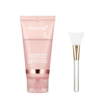 MEDICUBE コラーゲンナイトラッピングマスク 75ml + ゼリーマスクブラシ(専用ブラシ)