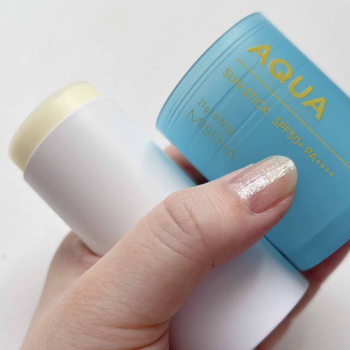 ミシャ オールアラウンド セーフブロック サンスティック アクア＜SPF50+／PA++++＞/MISSHA/日焼け止めスティックを使ったクチコミ（2枚目）