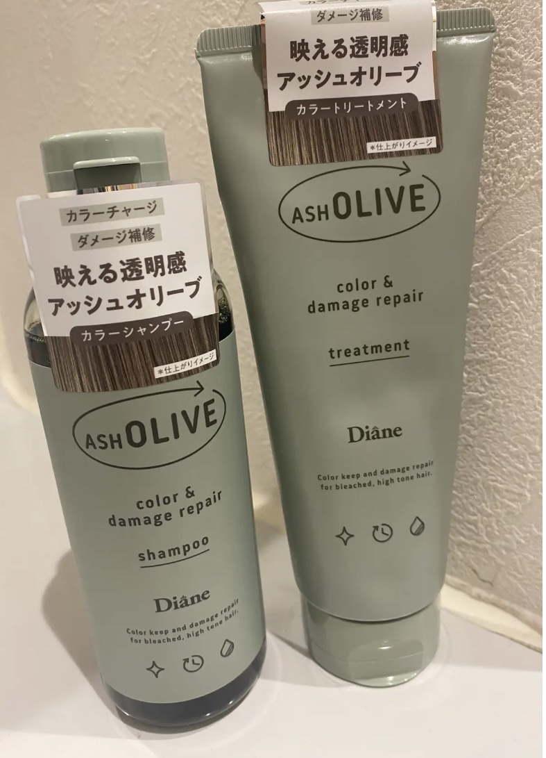 カラーシャンプー＆トリートメント シャンプー アッシュオリーブ/ダイアン/市販シャンプーを使ったクチコミ（1枚目）